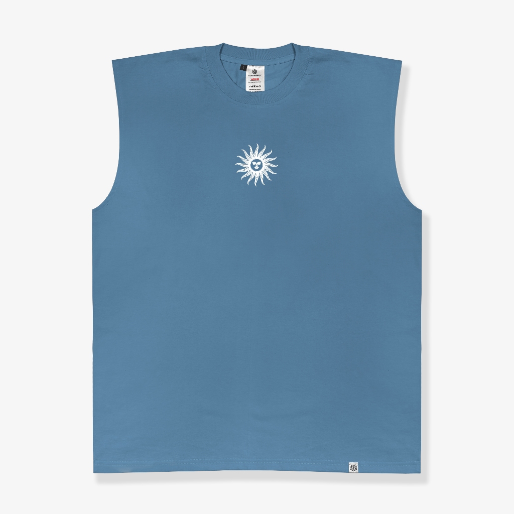 OOTDSUPPLY Oversize Sleeveless Astrology Black & Steel bLue l Kaos Oversize Singlet001