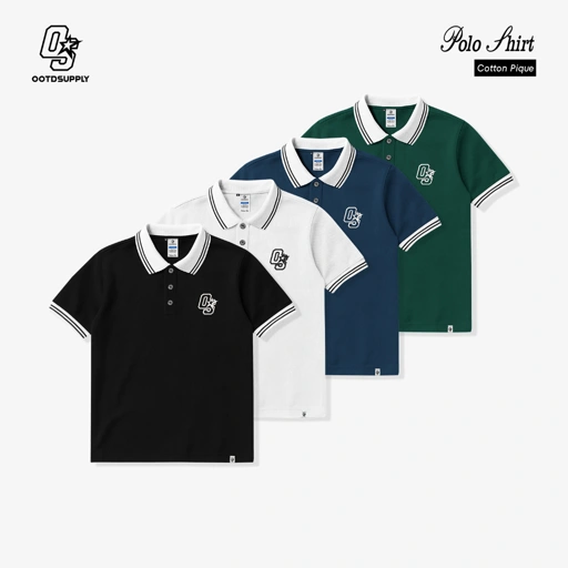 Image of OOTDSUPPLY Polo Shirt Pique OS Sign Earth Tone l Kemeja Polo Pique | Atasan Polo 001E