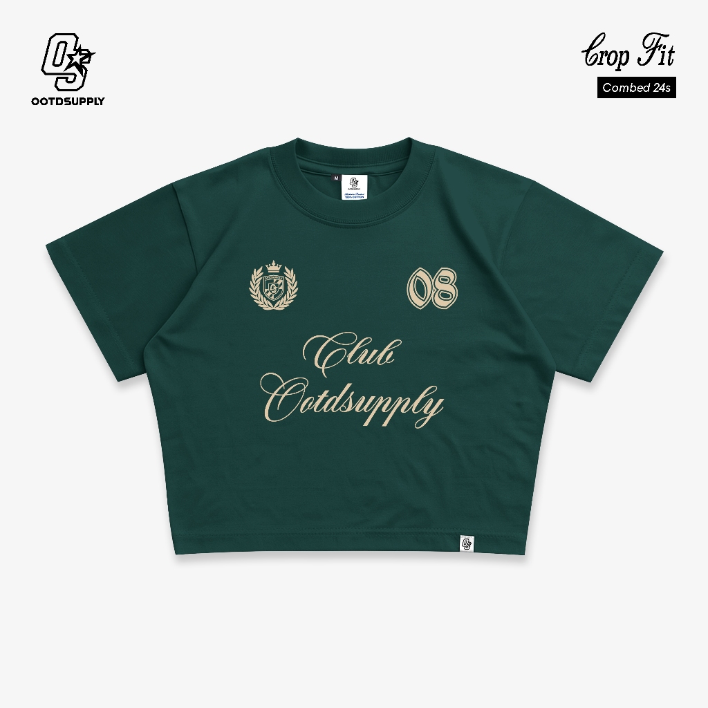 OOTDSUPPLY Croptee Fit Winners Dark Army | Croptee Slimfit | Atasan Wanita | Kaos Crop CSF020