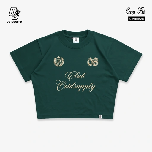 OOTDSUPPLY Croptee Fit Winners Dark Army | Croptee Slimfit | Atasan Wanita | Kaos Crop CSF020