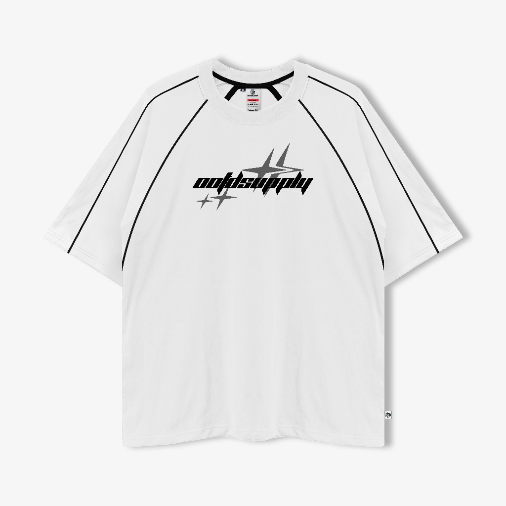 OOTDSUPPLY Oversized Raglan List V3 Diffusion Black & White | Oversize Pria & Wanita RGLV3