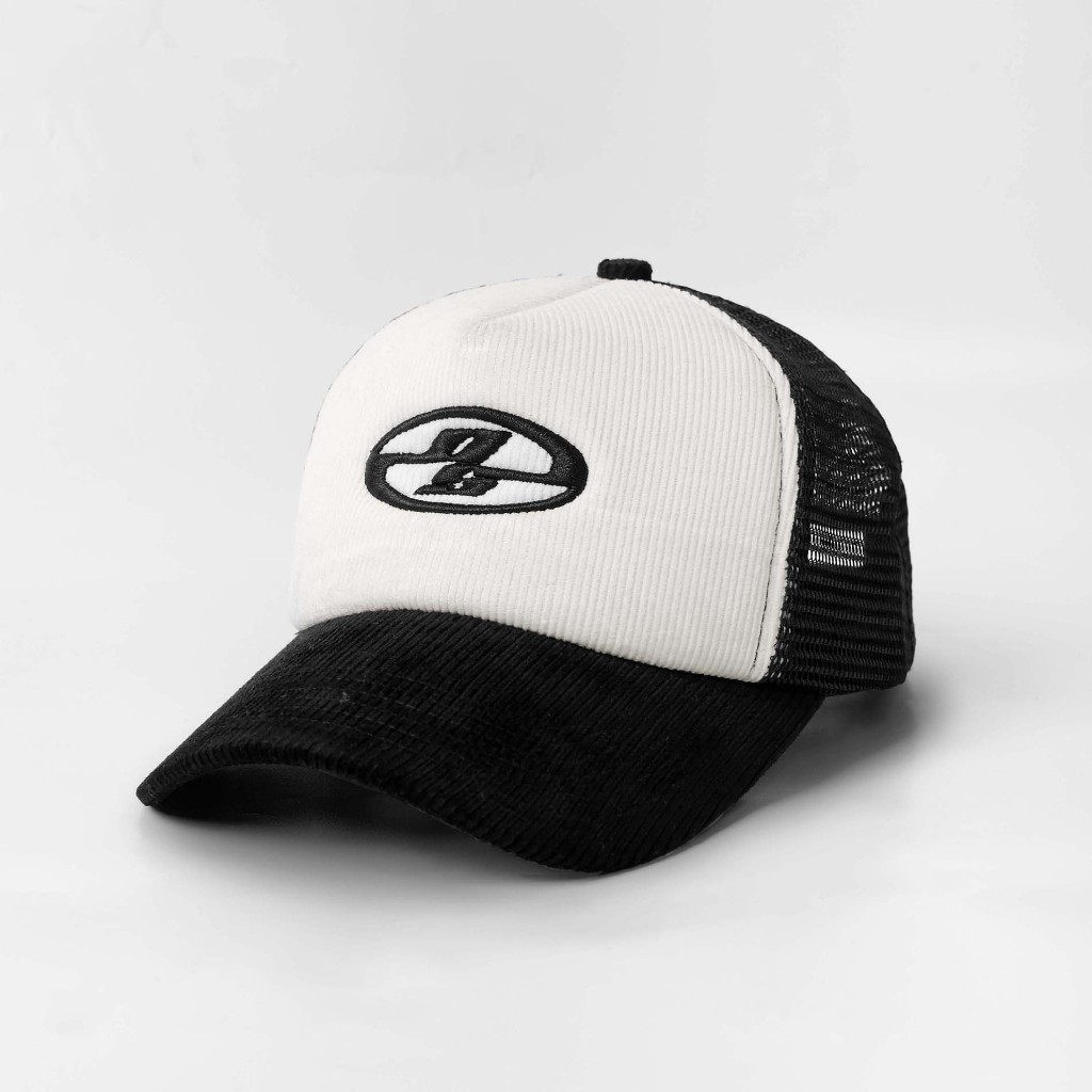 OOTDSUPPLY Polo Caps Trucker Corduroy Bordir Neocore White Black I Topi Hat Pria & Wanita | CAP31