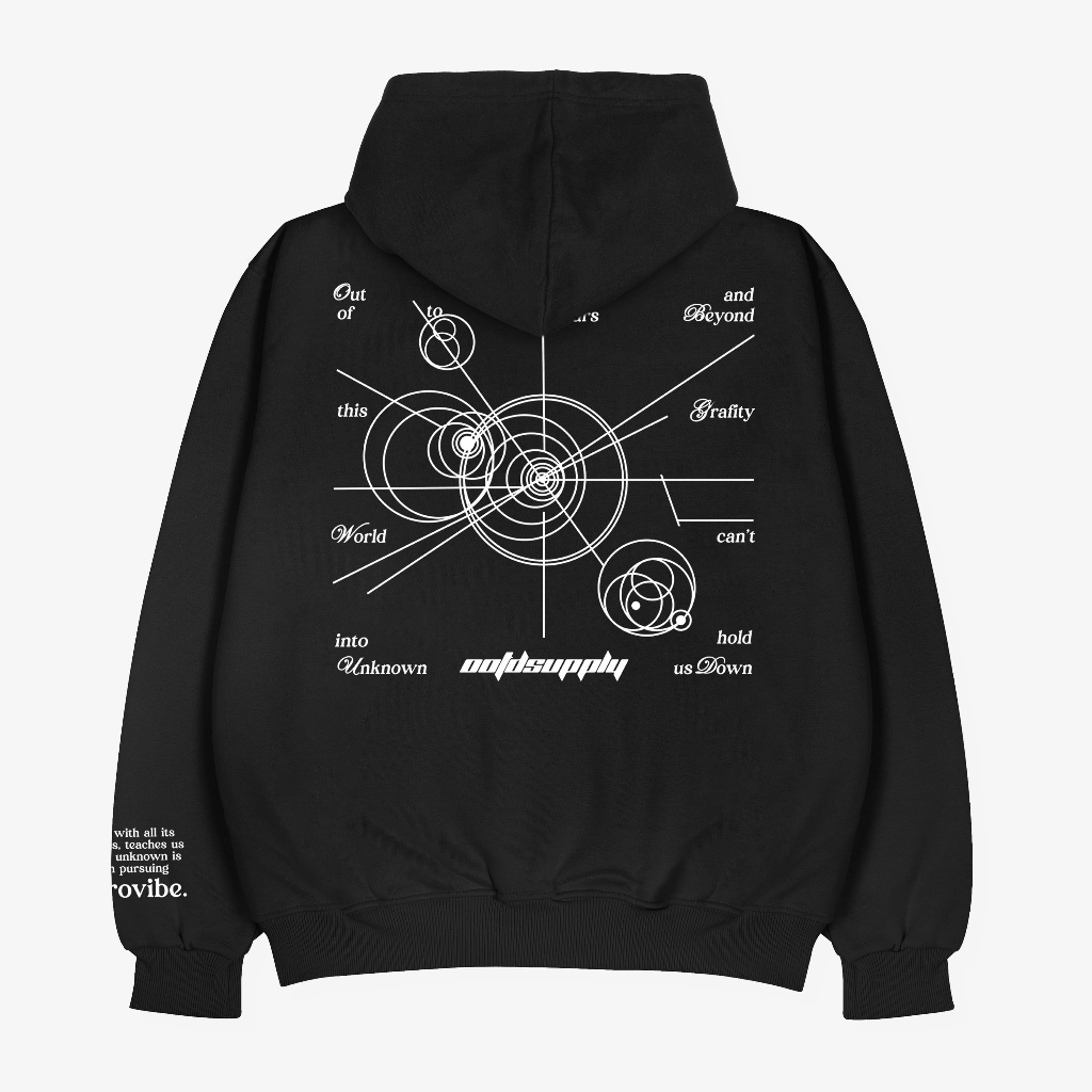 OOTDSUPPLY - Pullover Hoodie Astrovibe Black | Pria & Wanita HD079