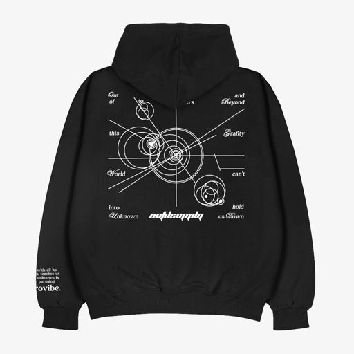 Image of OOTDSUPPLY - Pullover Hoodie Astrovibe Black | Pria & Wanita HD079