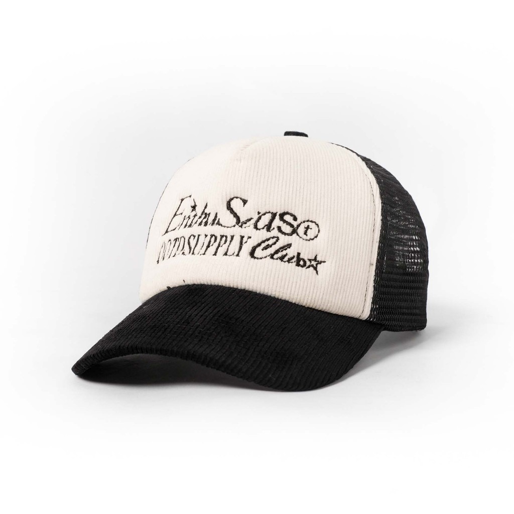 OOTDSUPPLY Polo Caps Trucker Corduroy Bordir Growth White Black I Topi Hat Pria & Wanita | CAP35