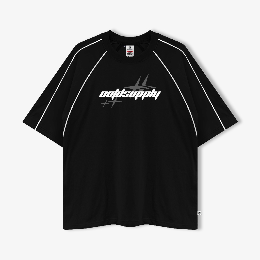 OOTDSUPPLY Oversized Raglan List V3 Diffusion Black & White | Oversize Pria & Wanita RGLV3