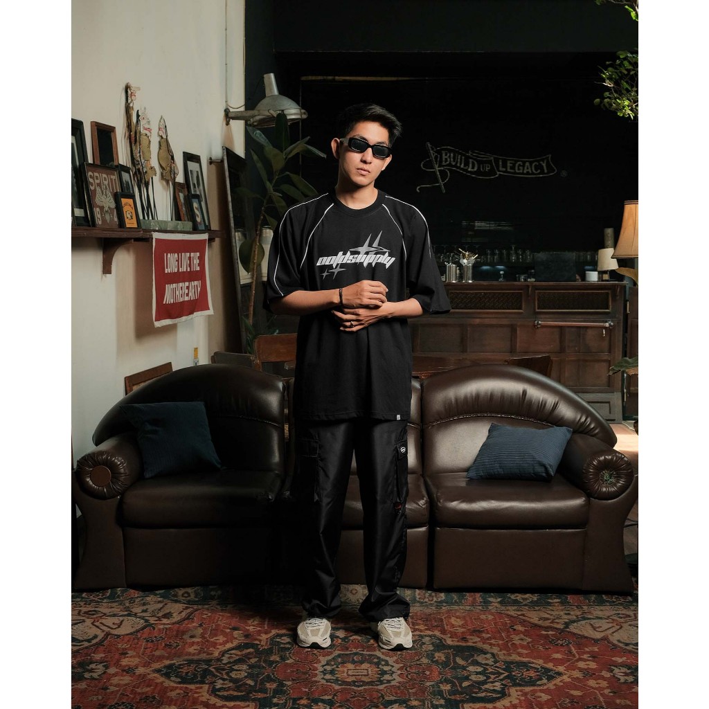 OOTDSUPPLY Oversized Raglan List V3 Diffusion Black & White | Oversize Pria & Wanita RGLV3