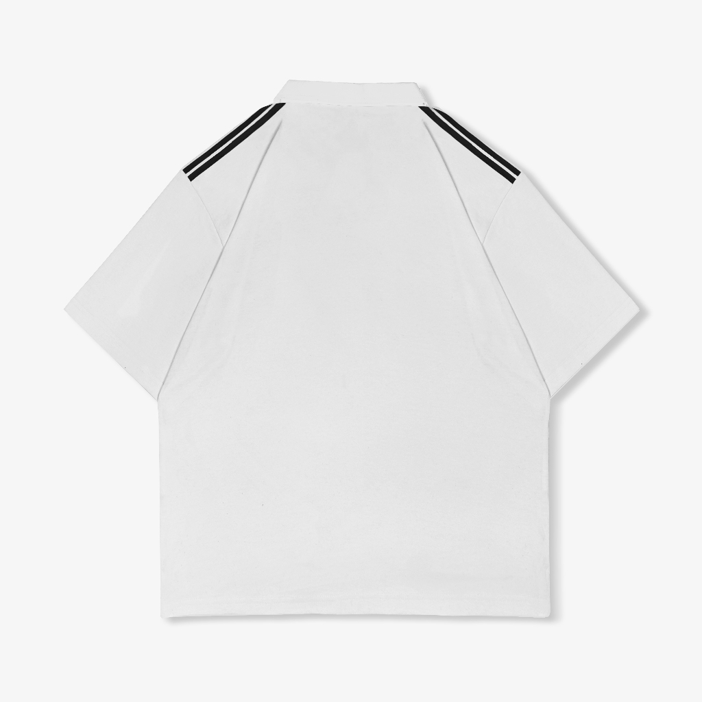 OOTDSUPPLY Oversize Polo Shirt Strings V.6 Neocore Embroidery Black l Kaos Oversize | Atasan Pria dan Wanita | PSSTRINGV6NE