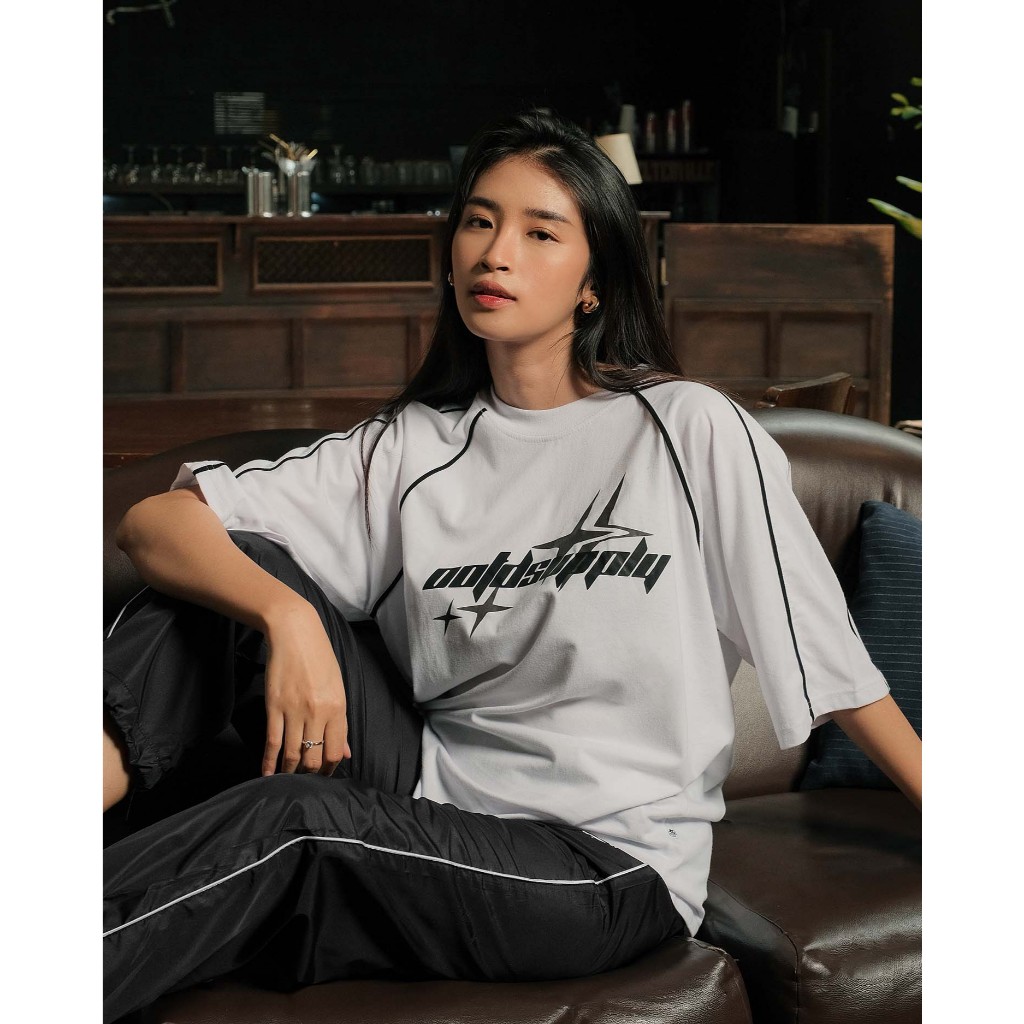 OOTDSUPPLY Oversized Raglan List V3 Diffusion Black & White | Oversize Pria & Wanita RGLV3