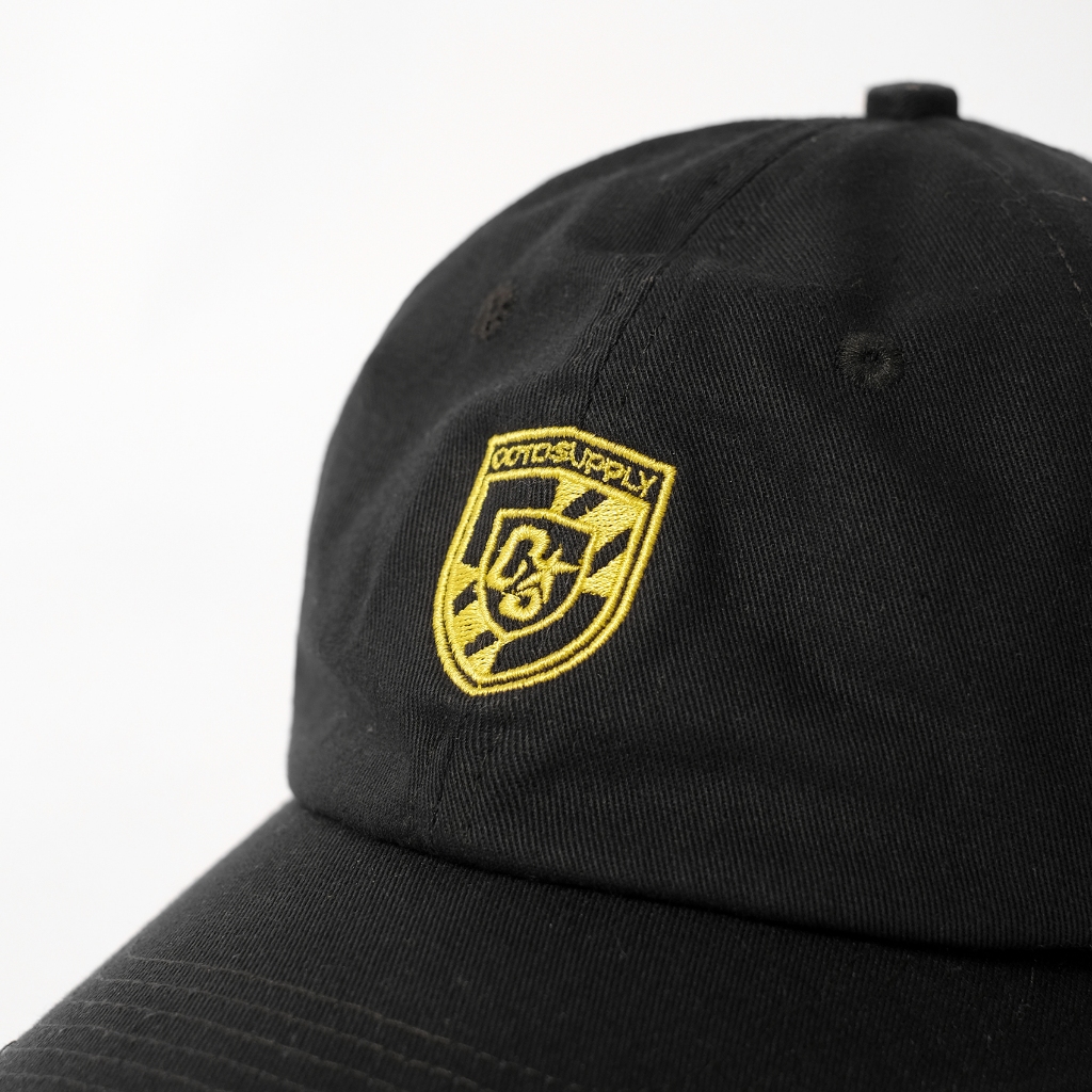 OOTDSUPPLY Polo Caps Canvas Bordir Shield Gold Black I Topi Hat Twill Bordir Pria & Wanita | CAP32
