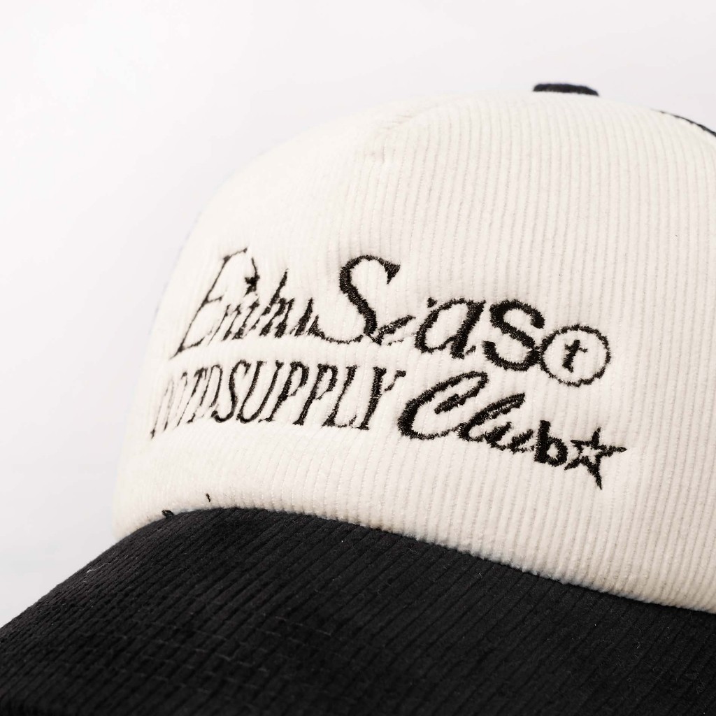 OOTDSUPPLY Polo Caps Trucker Corduroy Bordir Growth White Black I Topi Hat Pria & Wanita | CAP35