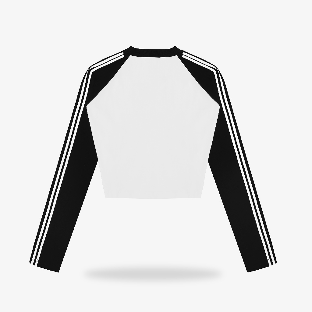 OOTDSUPPLY Cropteefit Longsleeve Raglan Neocore Embroidery l Kaos Crop Lengan Panjang CLSRG007
