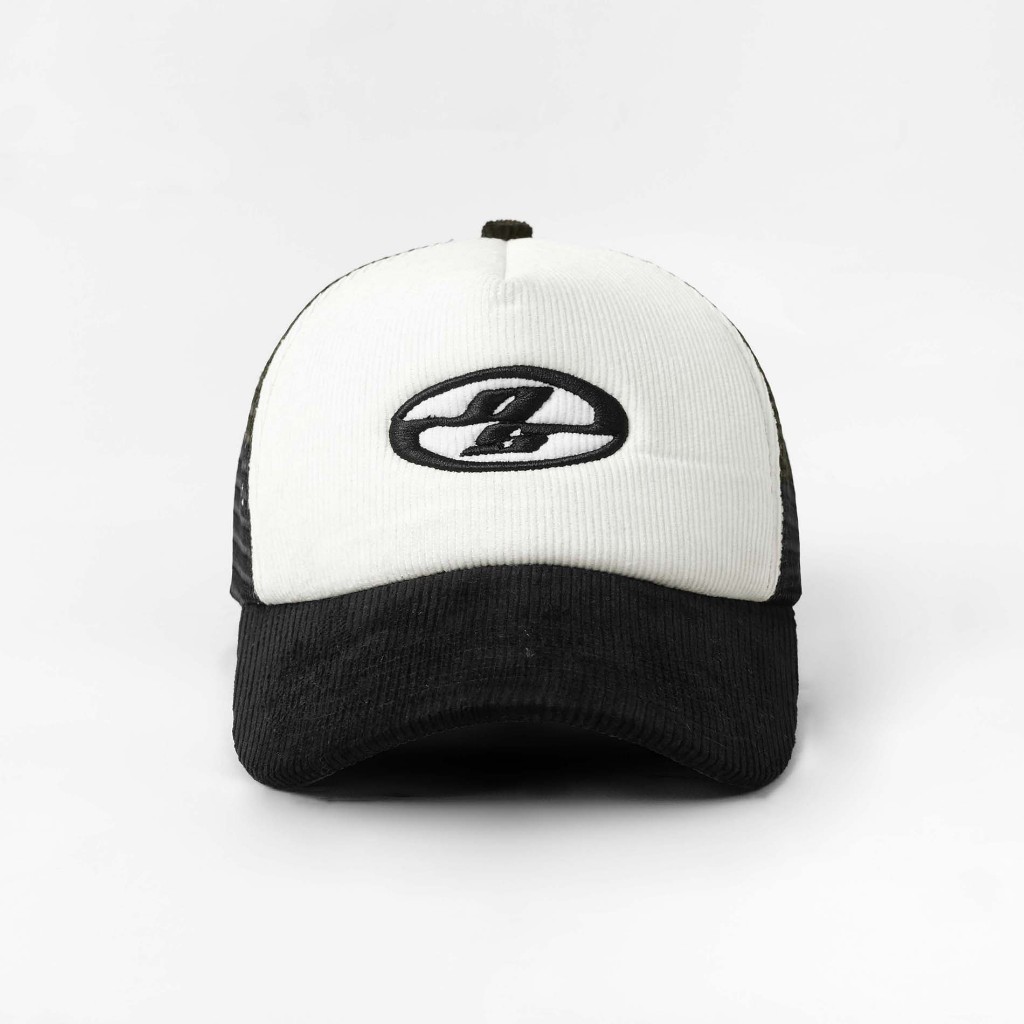OOTDSUPPLY Polo Caps Trucker Corduroy Bordir Neocore White Black I Topi Hat Pria & Wanita | CAP31