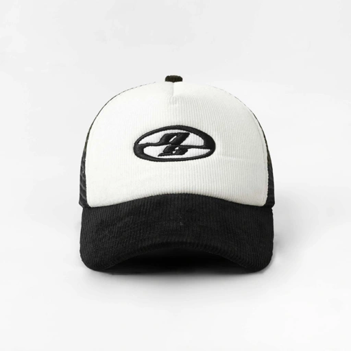 Image of OOTDSUPPLY Polo Caps Trucker Corduroy Bordir Neocore White Black I Topi Hat Pria & Wanita | CAP31