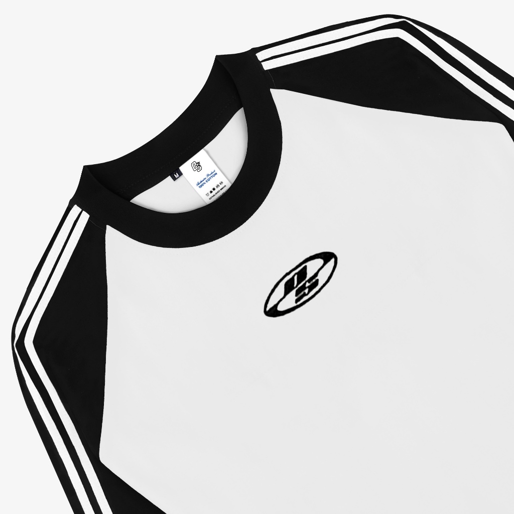 OOTDSUPPLY Cropteefit Longsleeve Raglan Neocore Embroidery l Kaos Crop Lengan Panjang CLSRG007