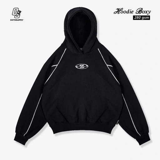Image of OOTDSUPPLY Hoodie Boxyfit List Neocore Embroidery | Hoodie Boxy fit | HDBXE