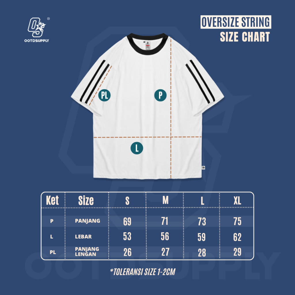 OOTDSUPPLY Oversized Raglan List V3 Blend 28 Black & White | Oversize Pria & Wanita RGLV3