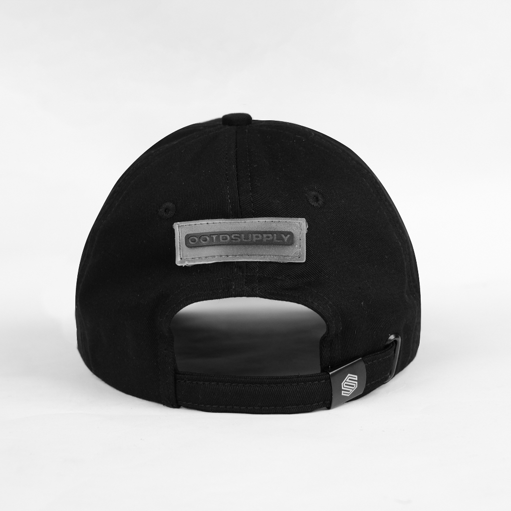 OOTDSUPPLY Polo Caps Canvas Bordir Shield Gold Black I Topi Hat Twill Bordir Pria & Wanita | CAP32