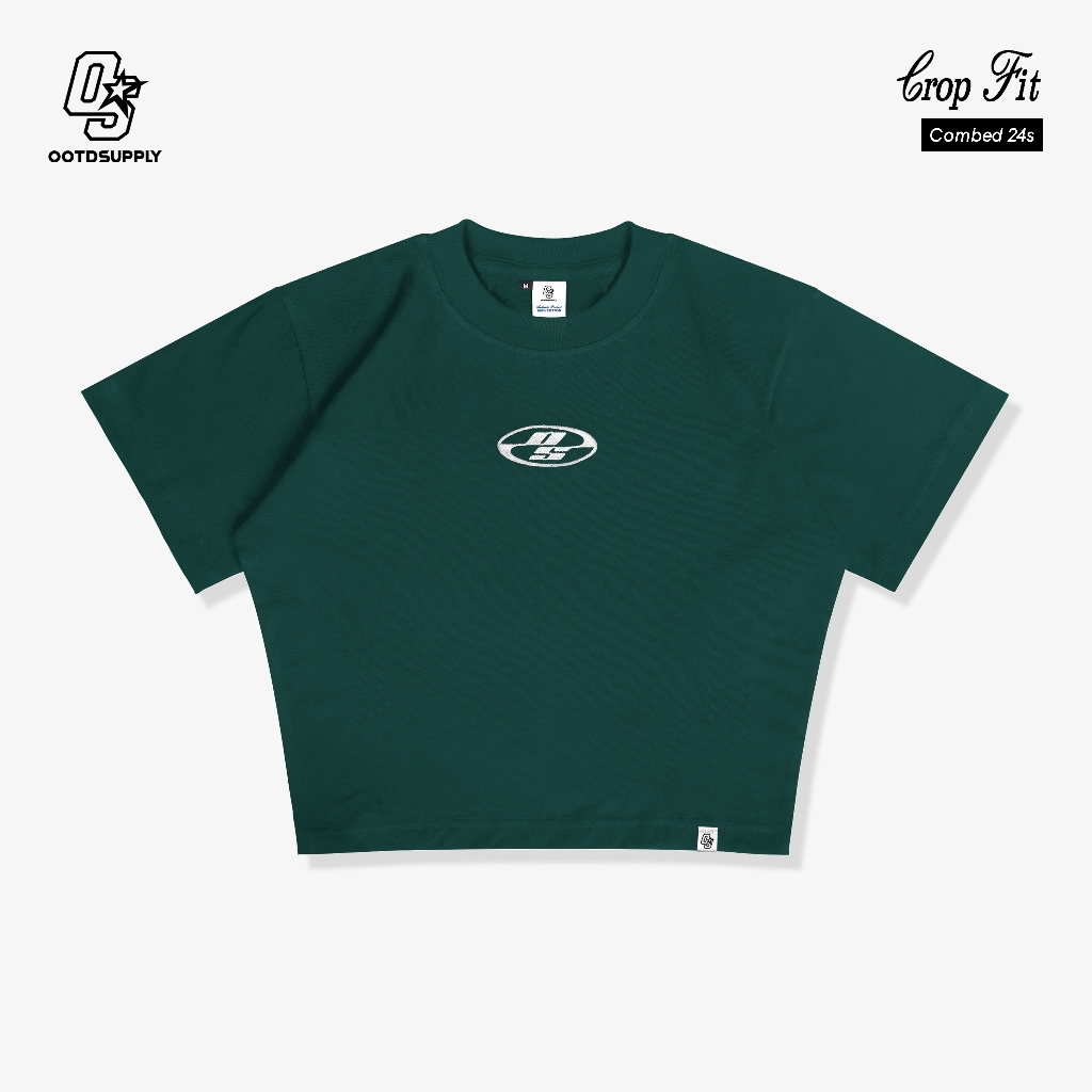 OOTDSUPPLY Croptee Fit Neocore Embroidery | Croptee Slimfit | Atasan Wanita | Kaos Crop CSF-NE
