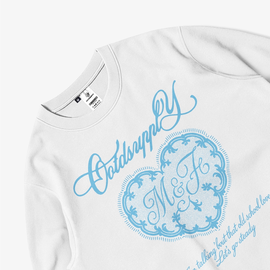 OOTDSUPPLY Longsleeve Boxy 20s Steady Love White l Oversize T-Shirt Lengan Panjang l Kaos Panjang I Atasan Unisex | LS-BX-007
