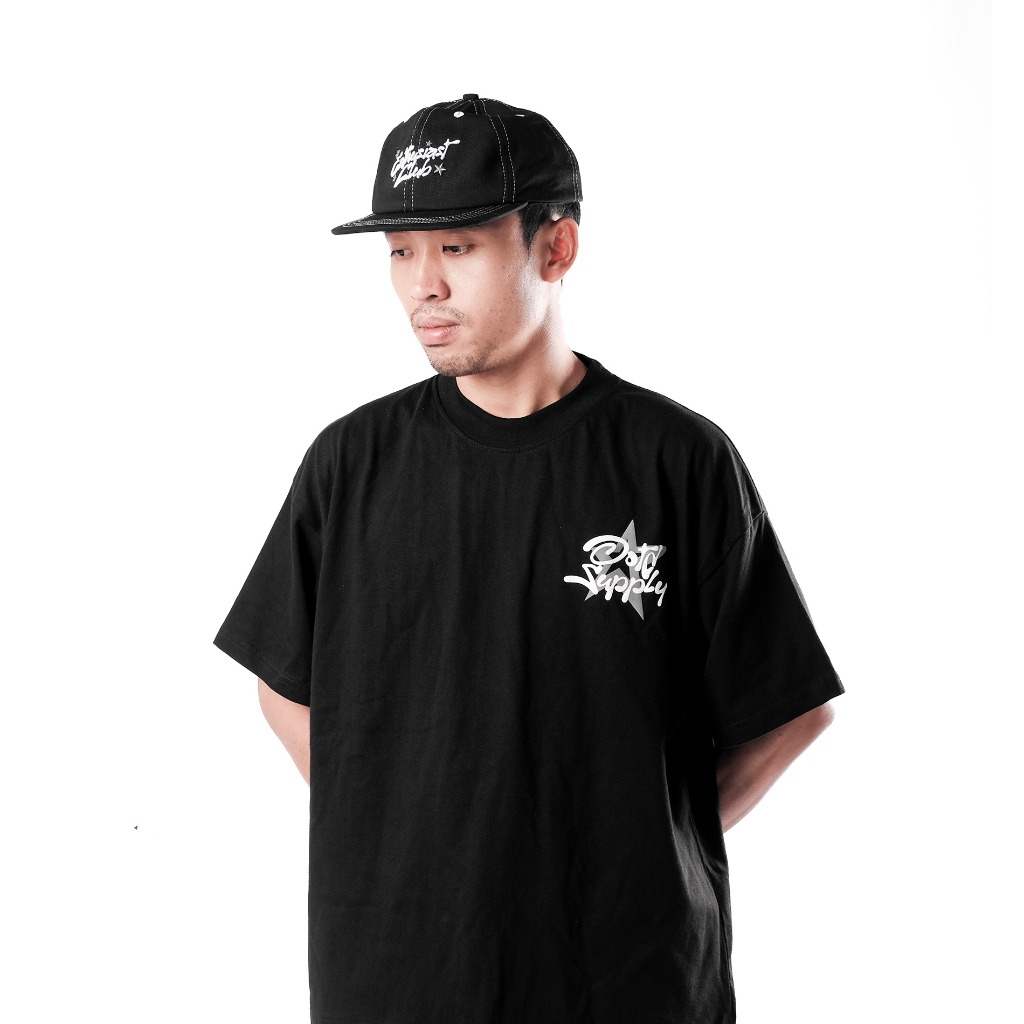 OOTDSUPPLY Six Panel Caps Twil Bordir Enthusiast Club Embroidery Black I Topi Hat Twill Stitch Pria & Wanita | CAP40
