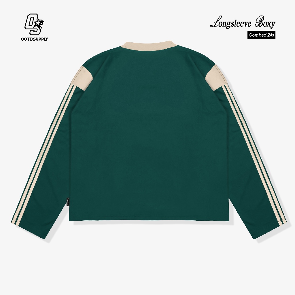 OOTDSUPPLY Longsleeve Boxy Slava Neo 24 Green Bottle l Atasan Boxy Panjang Unisex | Kaos Lengan Panjang Pria dan Wanita | LS-BX-SLA002