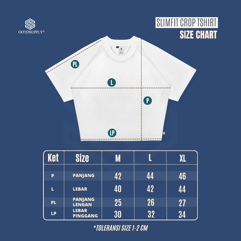 OOTDSUPPLY Croptee Fit iconic 23 White & Black | Croptee Slimfit | Atasan Wanita | Kaos Crop CSF016