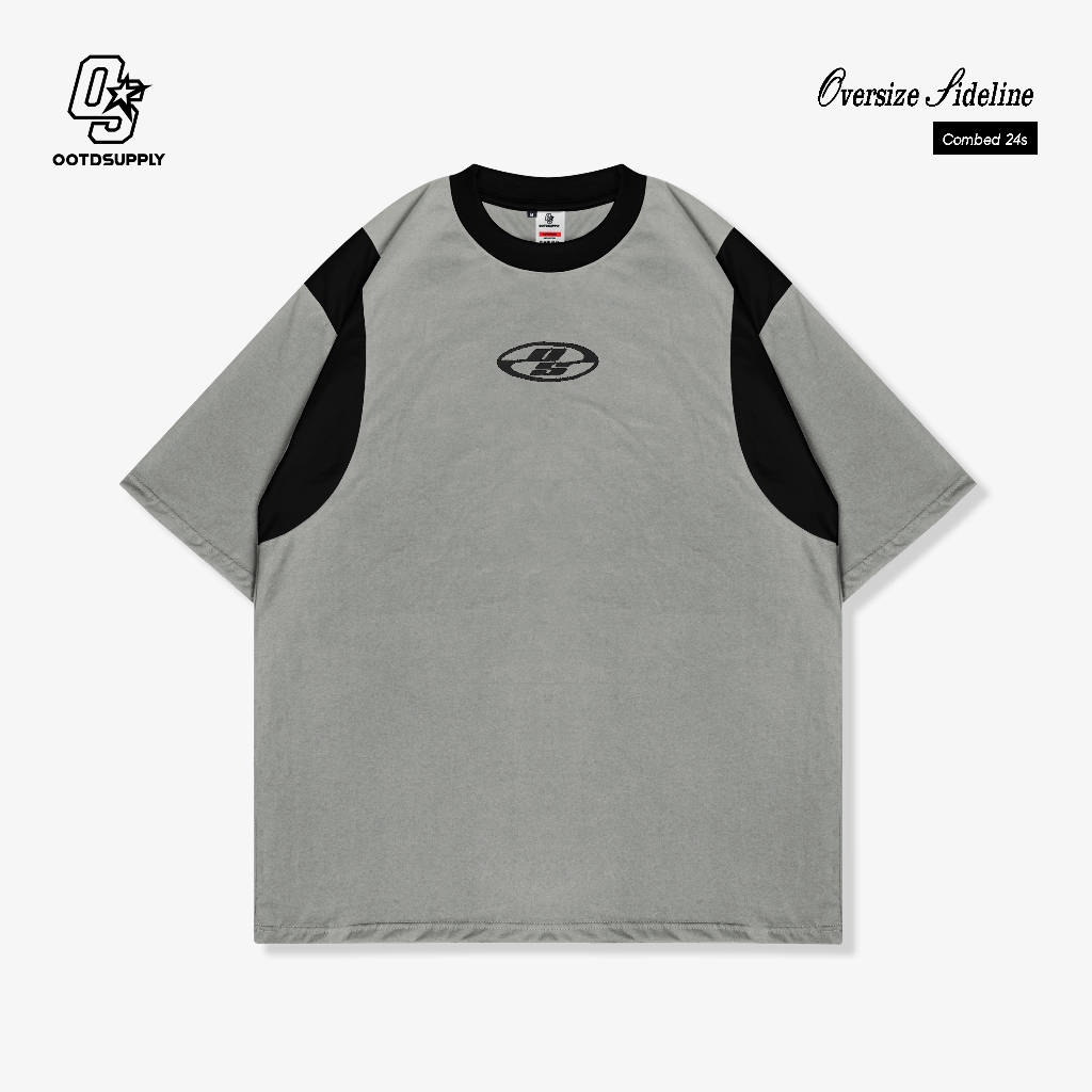 OOTDSUPPLY Oversized Side Line Neocore Embroidery | Oversize Pria & Wanita OVZSLNE