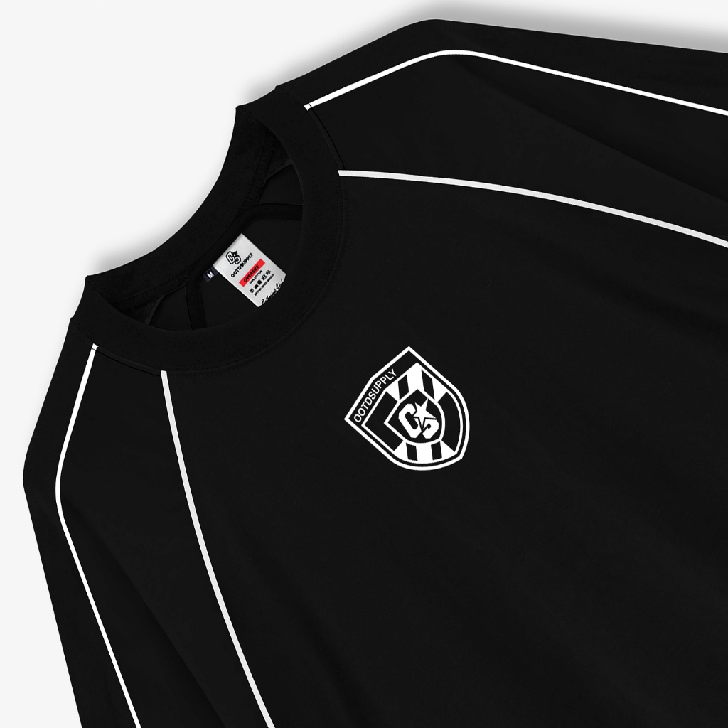 OOTDSUPPLY Oversized Raglan List V3 Sprint 86 Black & White | Oversize Pria & Wanita OVZRGLV3004