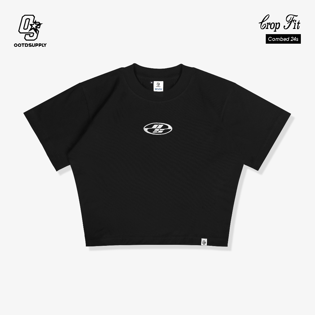 OOTDSUPPLY Croptee Fit Neocore Embroidery | Croptee Slimfit | Atasan Wanita | Kaos Crop CSF-NE