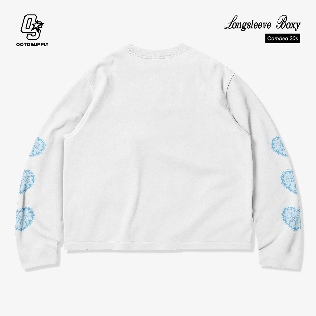OOTDSUPPLY Longsleeve Boxy 20s Steady Love White l Oversize T-Shirt Lengan Panjang l Kaos Panjang I Atasan Unisex | LS-BX-007