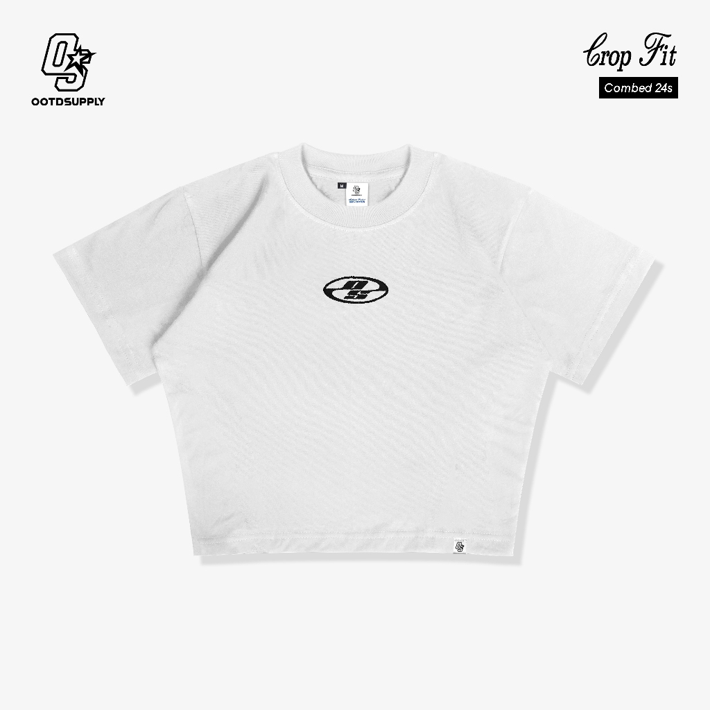 OOTDSUPPLY Croptee Fit Neocore Embroidery | Croptee Slimfit | Atasan Wanita | Kaos Crop CSF-NE