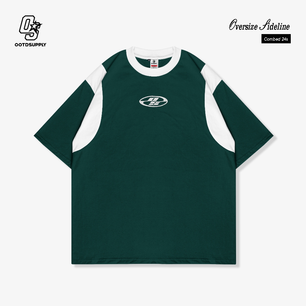 OOTDSUPPLY Oversized Side Line Neocore Embroidery | Oversize Pria & Wanita OVZSLNE
