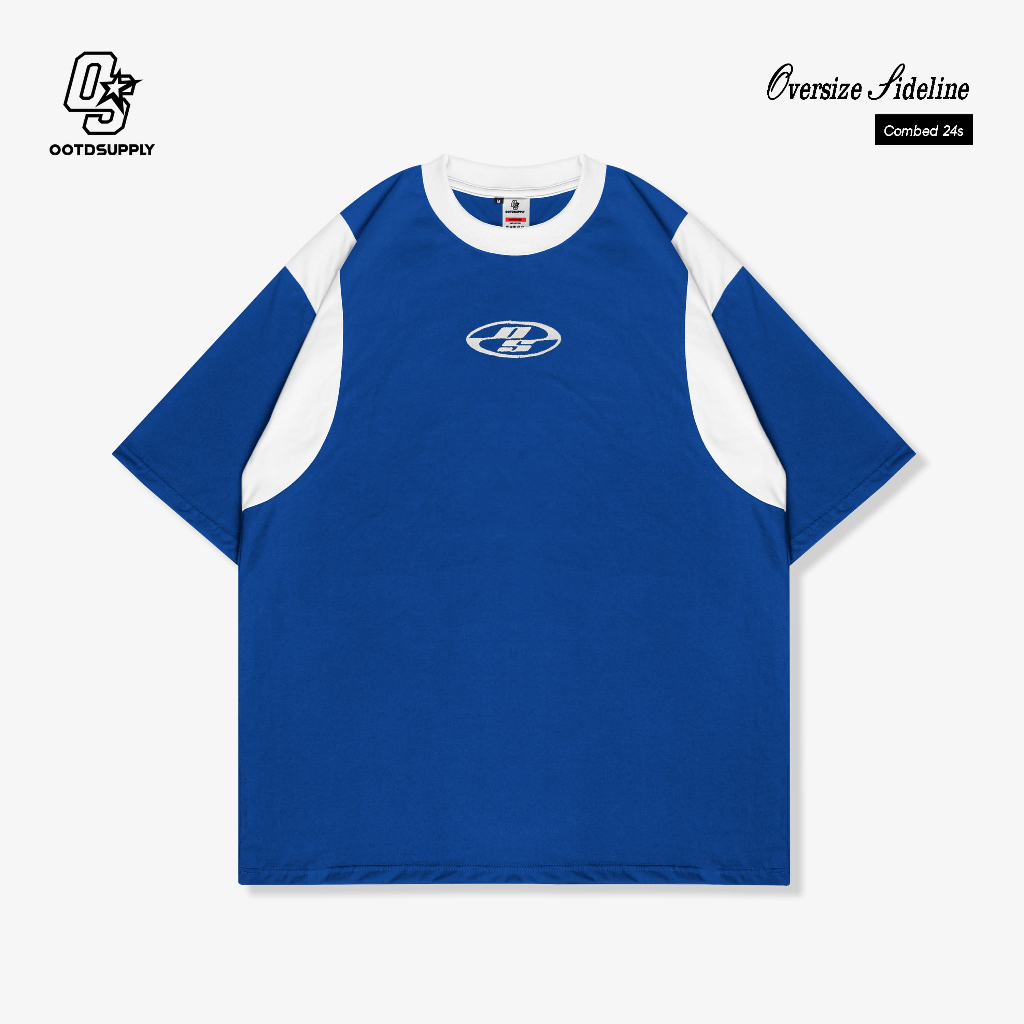 OOTDSUPPLY Oversized Side Line Neocore Embroidery | Oversize Pria & Wanita OVZSLNE