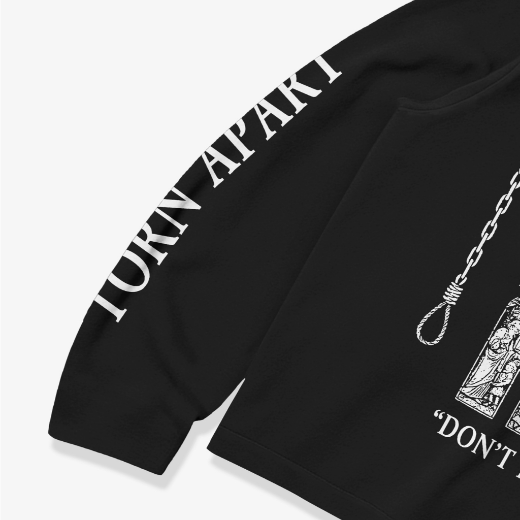 OOTDSUPPLY Longsleeve Boxy 20s Torn Apart Black l Oversize T-Shirt Lengan Panjang l Kaos Panjang I Atasan Unisex | LS-BX-004