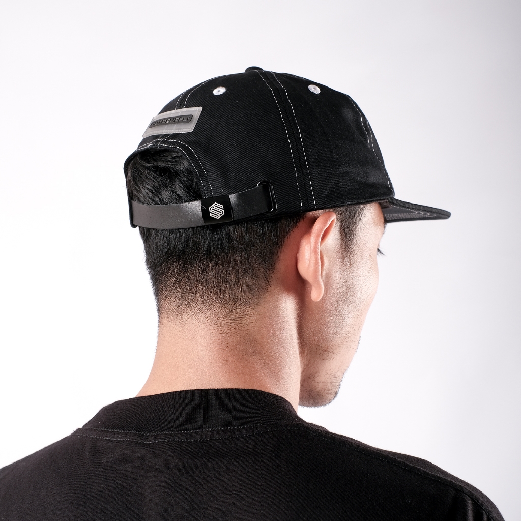 OOTDSUPPLY Six Panel Caps Twil Bordir Enthusiast Club Embroidery Black I Topi Hat Twill Stitch Pria & Wanita | CAP40