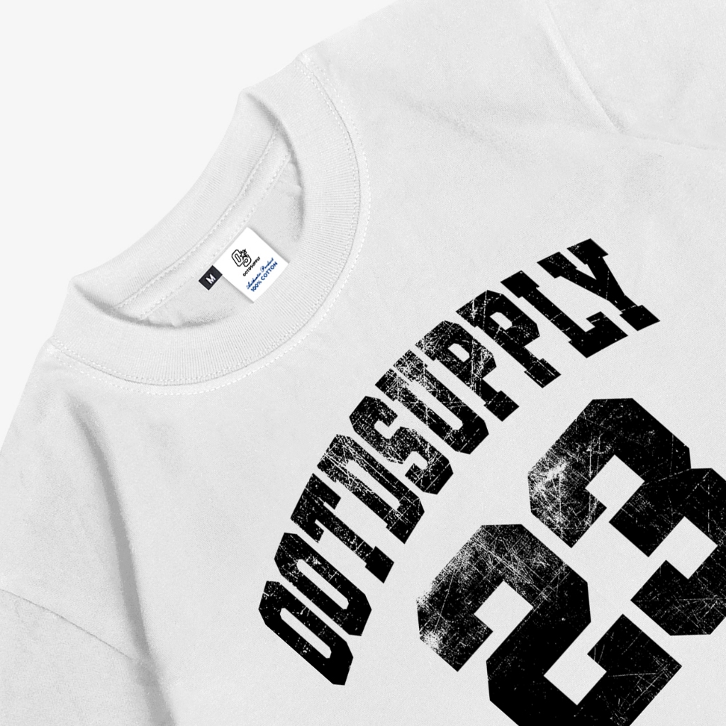 OOTDSUPPLY Croptee Fit iconic 23 White & Black | Croptee Slimfit | Atasan Wanita | Kaos Crop CSF016