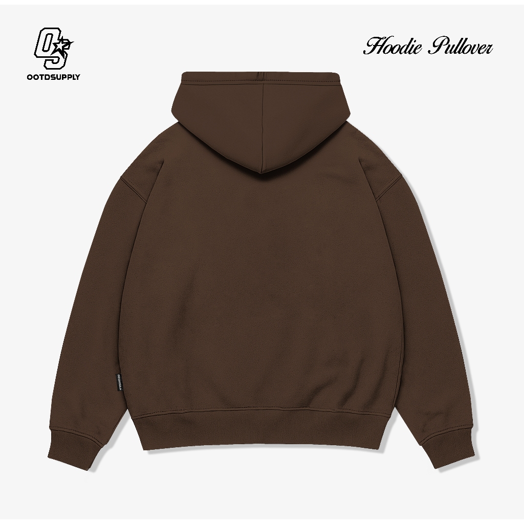OOTDSUPPLY - Pullover Hoodie Essence Black & Dark Brown | Racing Series | Pria & Wanita OS-HD-082