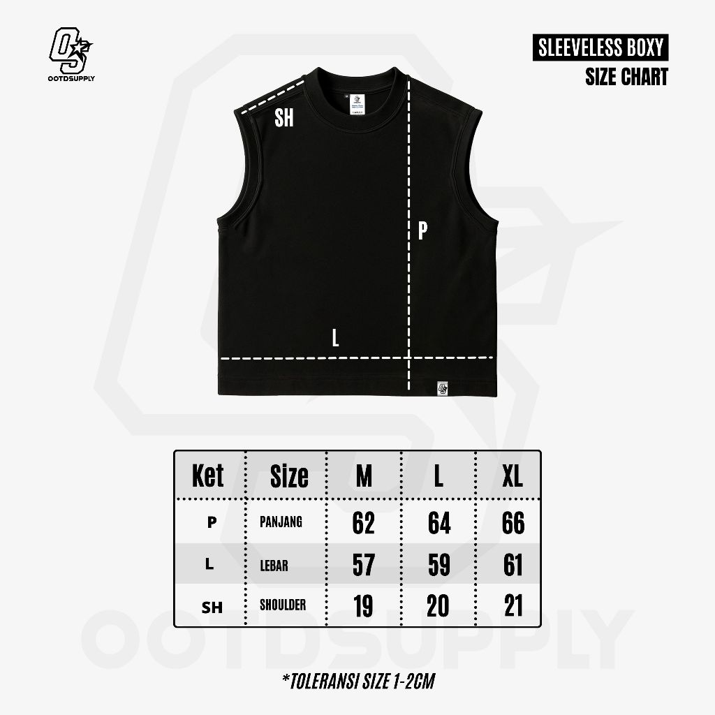 OOTDSUPPLY Singlet Oversize Boxy List Triple Sevent Black & White l Tshirt Oversize Sleeveless | Singlet Lekbong | OVZ-SINGLET-LIST-001