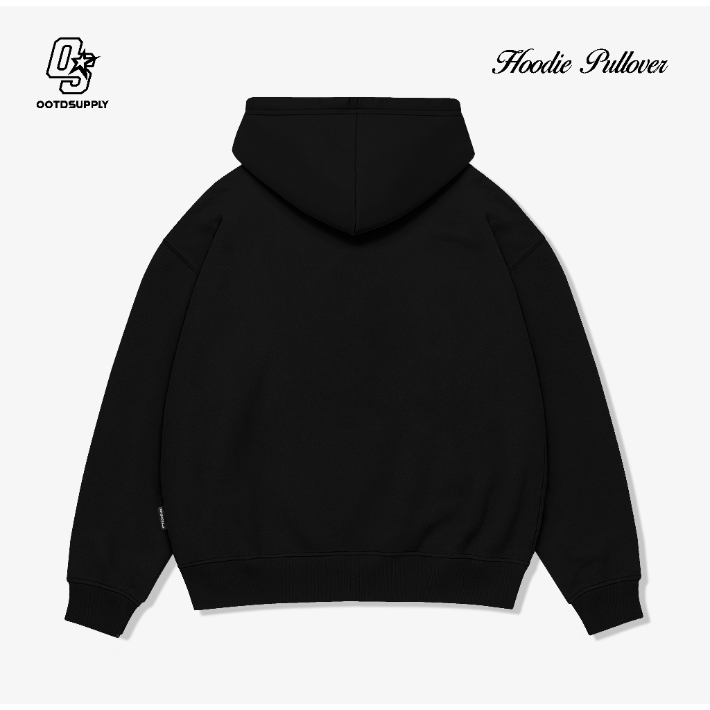 OOTDSUPPLY - Pullover Hoodie Essence Black & Dark Brown | Racing Series | Pria & Wanita OS-HD-082