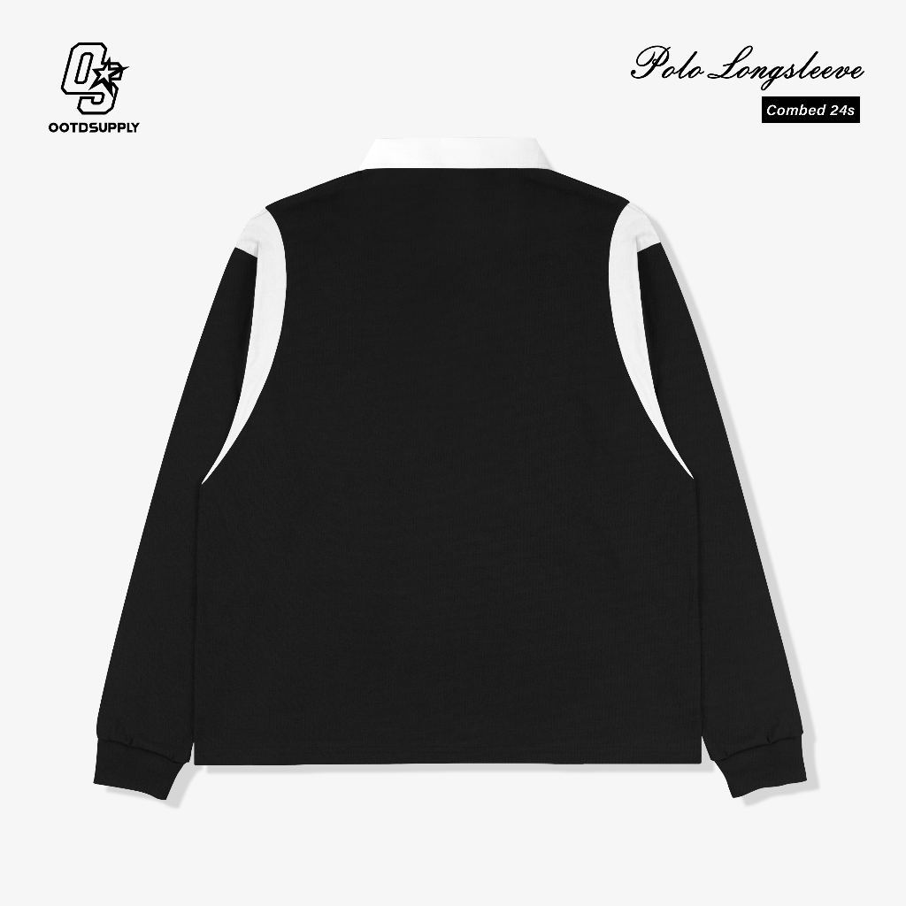OOTDSUPPLY Polo Longsleeve Leticia Embroidery | Kaos Kerah Lengan Panjang | Polo Pria & Wanita Unisex Combed 24s | OS-LS-RGB-LCE