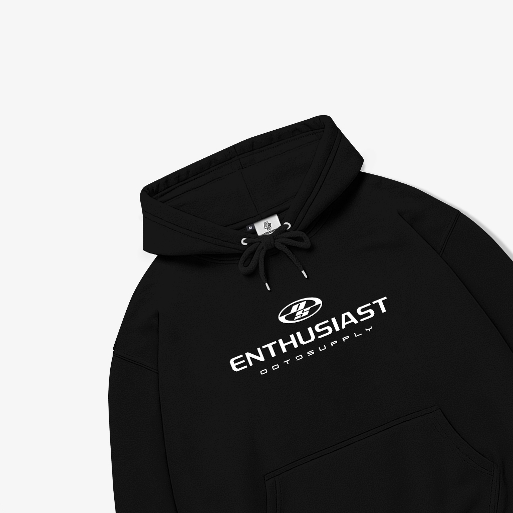OOTDSUPPLY - Pullover Hoodie Essence Black & Dark Brown | Racing Series | Pria & Wanita OS-HD-082