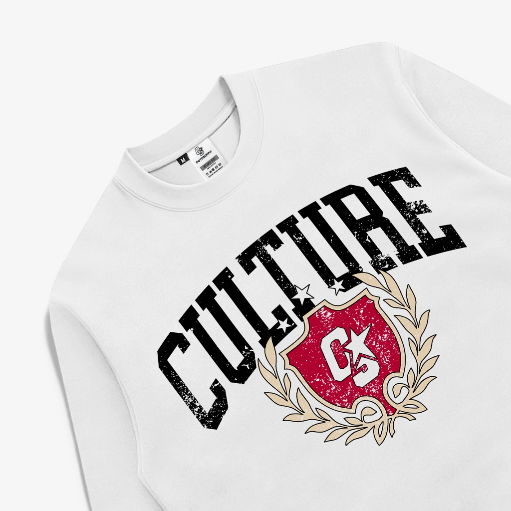 OOTDSUPPLY Longsleeve Boxy 20s Union Culture White l Oversize T-Shirt Lengan Panjang l Kaos Panjang I Atasan Unisex | OS-LS-BX-V2008