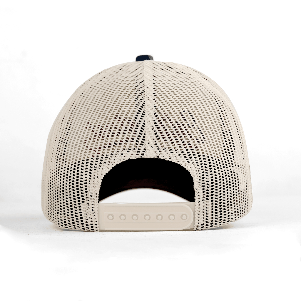 OOTDSUPPLY Polo Caps Trucker Bordir Graziela Navy Cream | Topi Hat Twill Bordir Pria & Wanita | CAP43-TRC-CNY