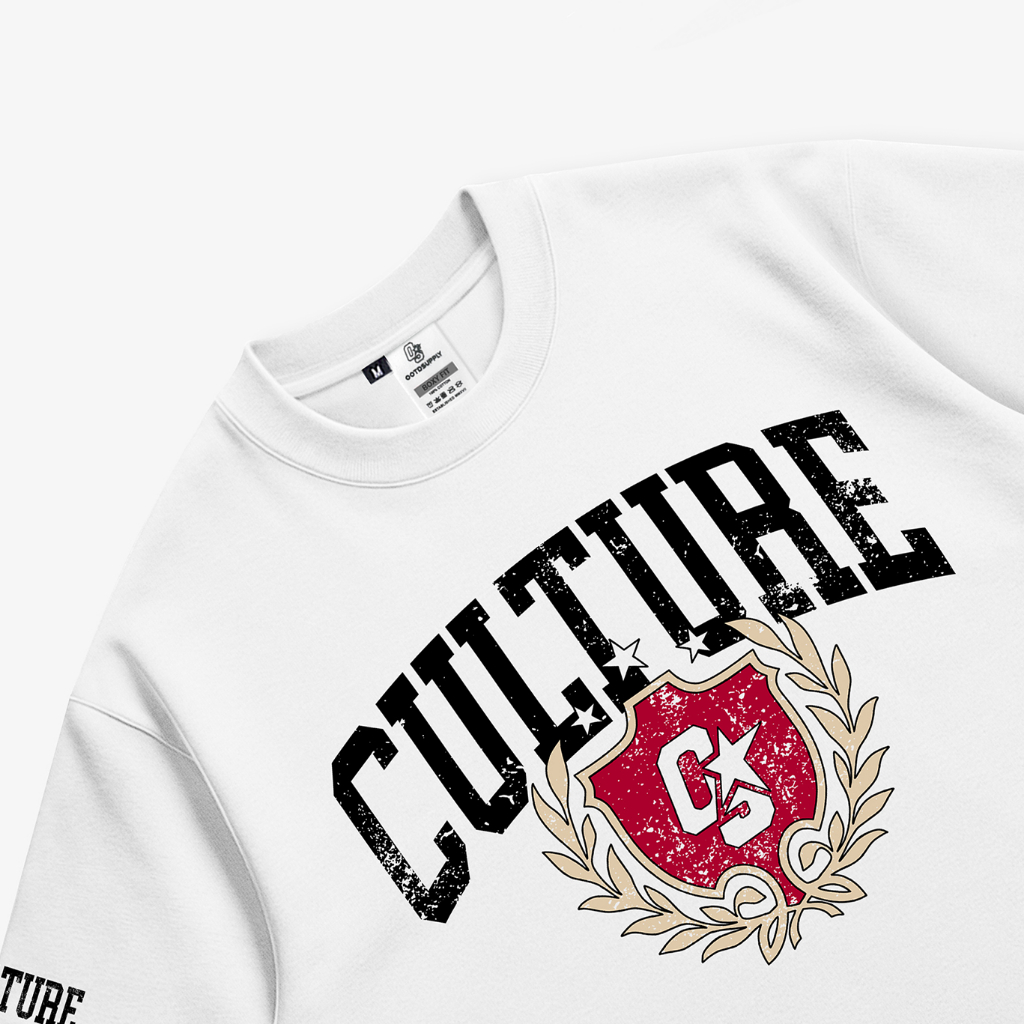 OOTDSUPPLY Boxy Fit Oversize Union Culture White | 20s Boxy Series | Tshirt Boxyfit l Kaos Boxy OS-OVZ-BX-053