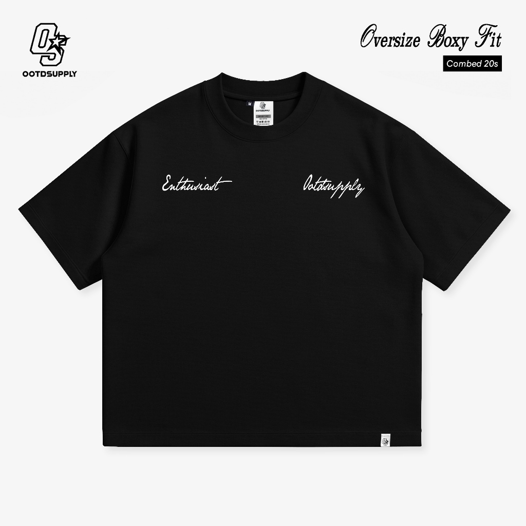 OOTDSUPPLY Boxy Fit Oversize Street 38 Black | 20s Boxy Series | Tshirt Boxyfit l Kaos Boxy OS-OVZ-BX-051