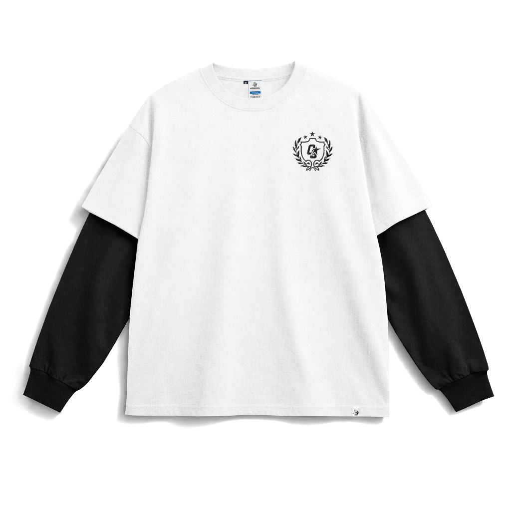OOTDSUPPLY Longsleeve Doublesleeve Leticia Embroiderry | Longsleeve Reguler Fit | Kaos Lengan Panjang Layer | OS-LS-DS-RIB-LCE
