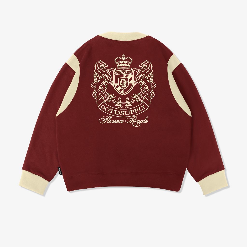 OOTDSUPPLY Cardigan Florence Maroon Cream | Royal Series Atasan Lengan Panjang | Outerwear Pria & Wanita | OS-CG-RGB-MRC-001