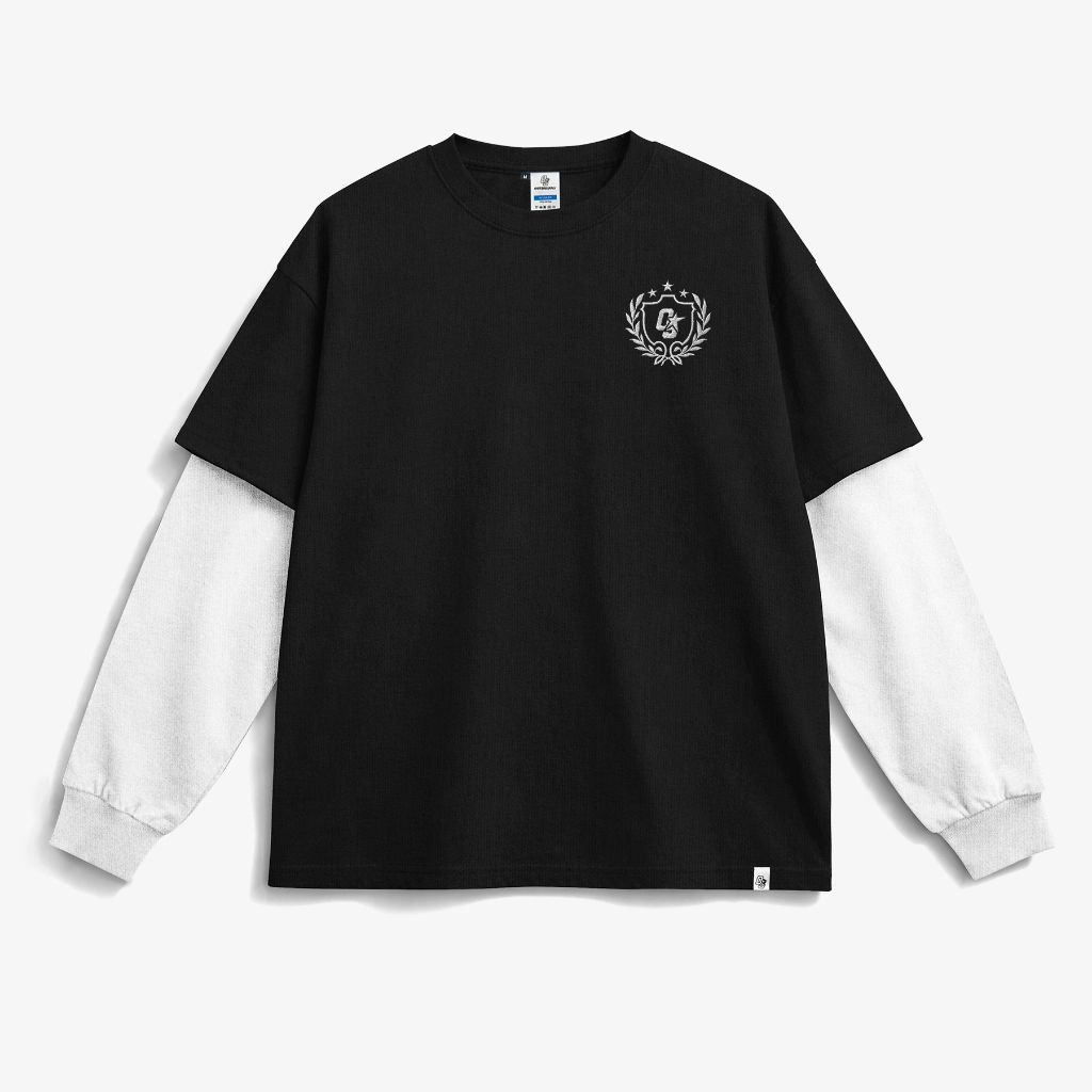 OOTDSUPPLY Longsleeve Doublesleeve Leticia Embroiderry | Longsleeve Reguler Fit | Kaos Lengan Panjang Layer | OS-LS-DS-RIB-LCE