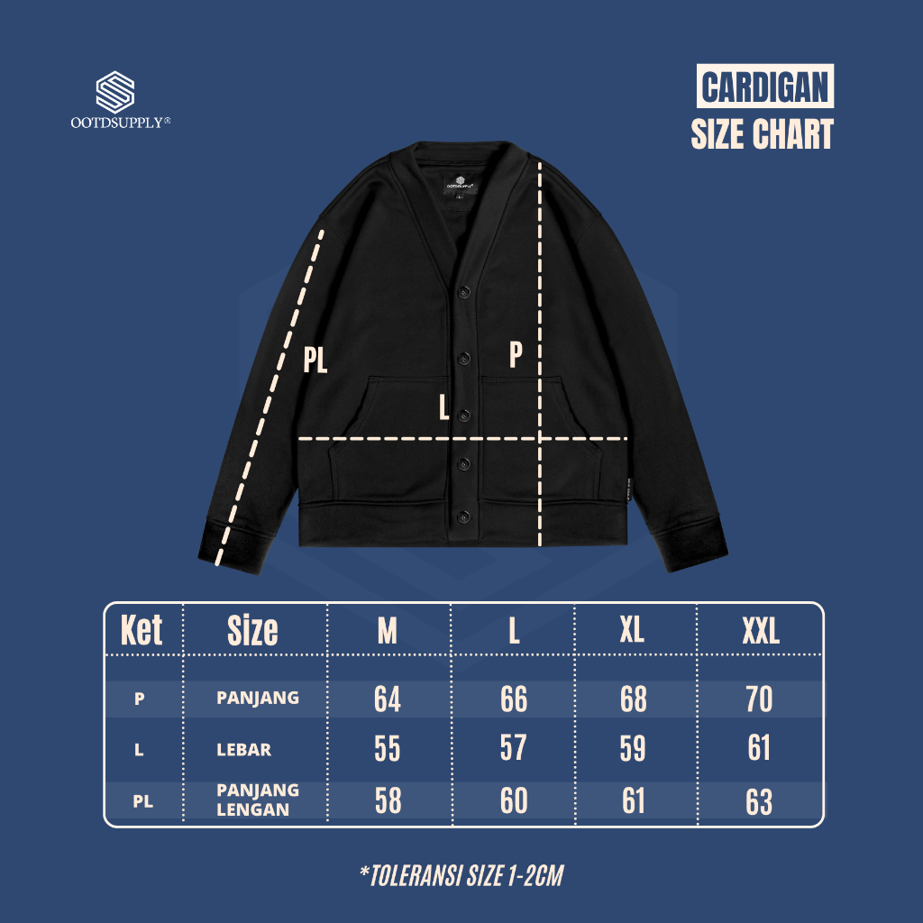 OOTDSUPPLY Cardigan Florence Maroon Cream | Royal Series Atasan Lengan Panjang | Outerwear Pria & Wanita | OS-CG-RGB-MRC-001